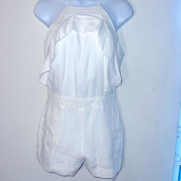 Karina Grimaldi White 100% linen One Piece
Romper with Spaghetti Straps - Picture 1 of 10